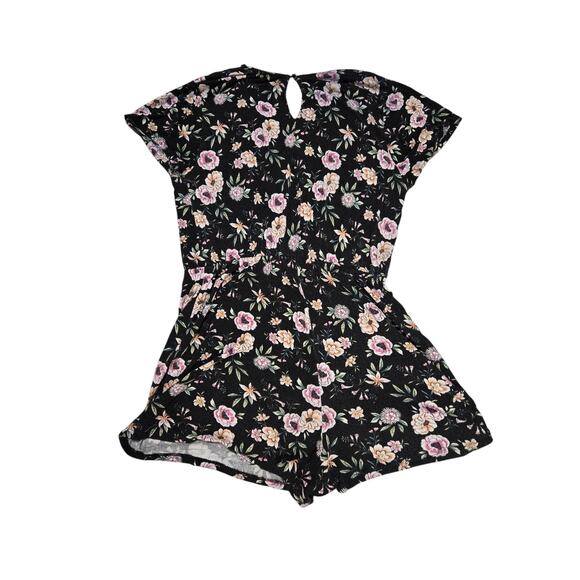 Liberty Love floral romper in black and pink, size xl - Picture 2 of 4